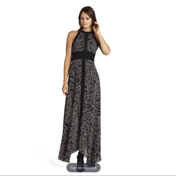 BCBGeneration black/blue maxi dress cutout back - Picture 1 of 8